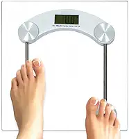 Balança Digital Para Banheiro e Academia Corporal 180 Kg Eletrônica LCD Em Vidro Temperado