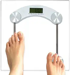 Balança Digital Para Banheiro e Academia Corporal 180 Kg Eletrônica LCD Em Vidro Temperado