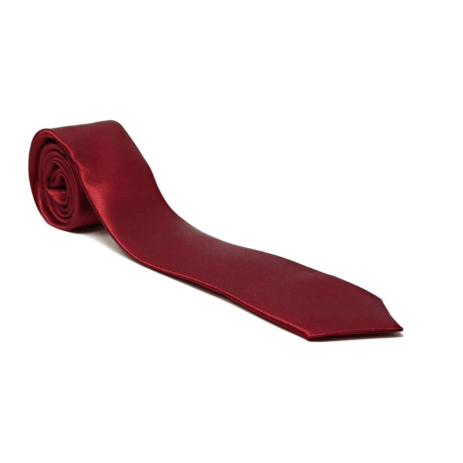 WS UK Adults Skinny Tie for Men [Deep Red]