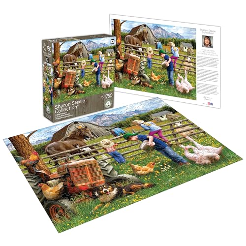 Little Helpers 750 Piece Jigsaw Puzzle for Adults by Sharon Steele – 27x20 Inch Whimsical Country Farm Scene from KI Puzzles – Challenging, Hard and Difficult Puzzle Gift for Puzzle Lovers by PLAYVIEW - Used condition - US$14.88