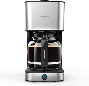 Cecotec Cafetera de Goteo Coffee 66 Heat. 950 W, Tecnología ExtemeAroma, Función Recalentar y Mantener, Jarra Termoresistente de 1,5L, Autoapagado, Acabado en Acero Inoxidable