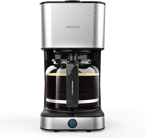 Cecotec Cafetera de Goteo Coffee 66 Heat. 950 W, Tecnología ExtemeAroma, Función Recalentar y Mantener, Jarra Termoresistente de 1,5L, Autoapagado, Acabado en Acero Inoxidable