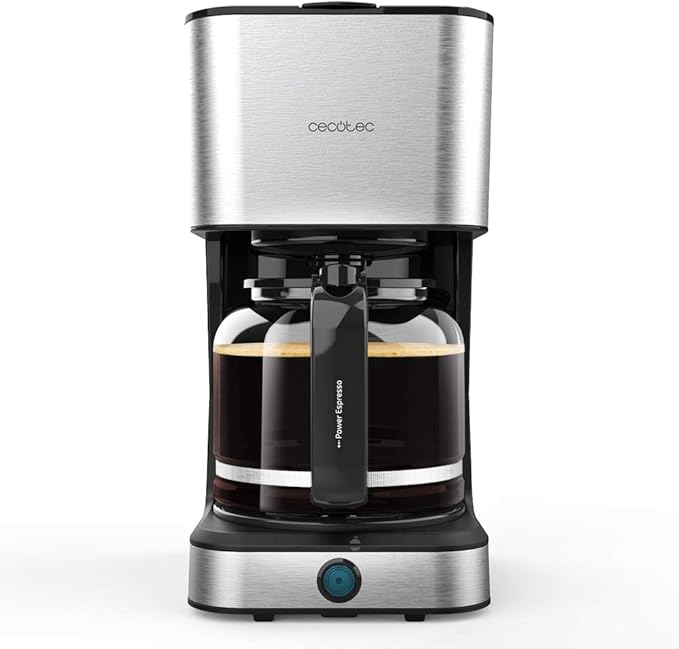 Cecotec Cafetera de Goteo Coffee 66 Heat. 950 W, Tecnología ExtemeAroma, Función Recalentar y Mantener, Jarra Termoresistente de 1,5L, Autoapagado, Acabado en Acero Inoxidable