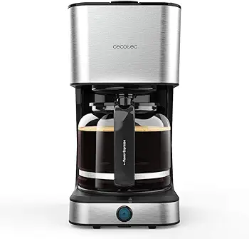 Cecotec Cafetera de Goteo Coffee 66 Heat. 950 W, Tecnología ExtemeAroma, Función Recalentar y Mantener, Jarra Termoresistente de 1,5L, Autoapagado, Acabado en Acero Inoxidable