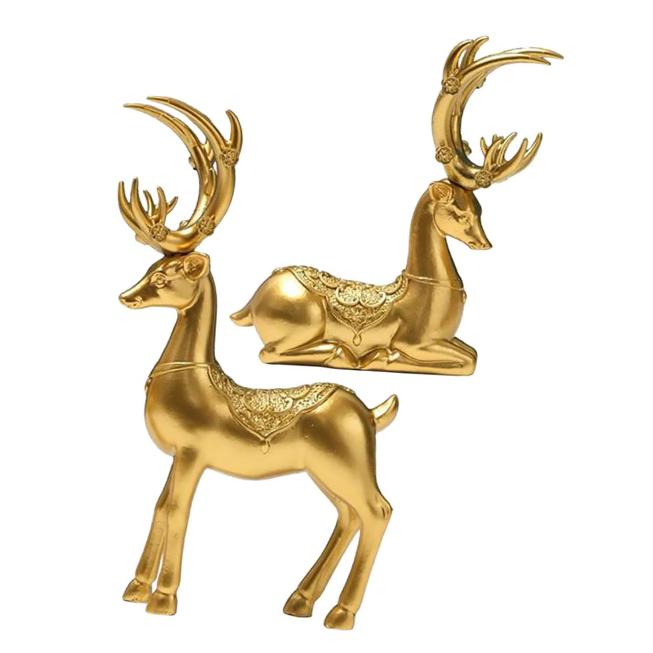 トナカイ？鹿？ヘラジカ？置物金色ゴールドGOLDフィギュア
