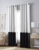 Curtainworks 1Q80660GWT Kendall Color Block Room Darkening Grommet Curtain Panel, 84-inch, WhiteGrey Blackout