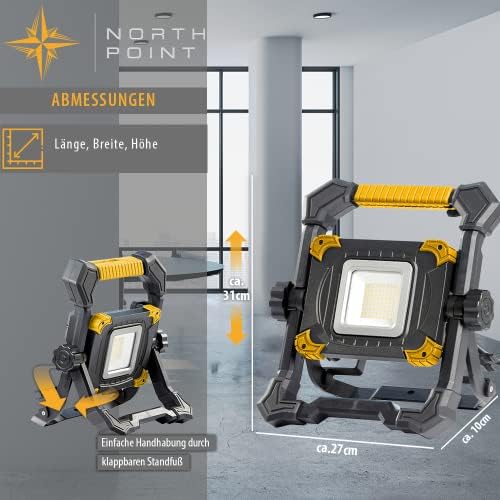 Bild 5 - Northpoint LED Baustrahler Arbeitsstrahler 50W 5000K tageslichtweiß stufenlos dimmbar 3m Kabel integrierte Steckdose