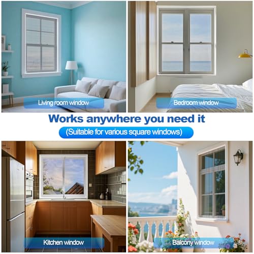 FIFIFO Window Screen Frame Kit 48inX48in Fiberglass Window Screen Replacement Kit Includes Full Set of Tools Suitable for Windows,Framed Mesh Replacement Window Screens, Home, Patio