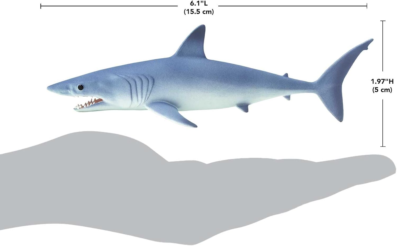 Safari Ltd. Mako Shark Figurine - Realistic 5.8" Plastic Figure - Educational Toy for Boys, Girls, and Kids Ages 3+