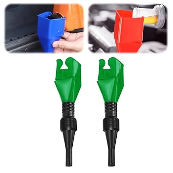 Universal Household Folding Buckle Funnel, Wide Mouth Oil Funnels for Automotive, Flexible Draining Tool for Oil Change 2pcs Green