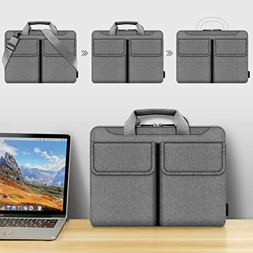 DOMISO 17 Zoll Laptop Tasche Multifunktionale Aktentasche Schultertasche für 17" Laptops/17.3" HP Pavilion 17/MSI GS73VR Stealth PRO/ASUS,Grau – Bild 3