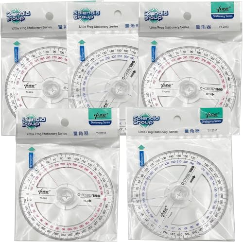 360° Protractor Pack of 30 Protactors Plastic Protractor Math Protractors Clear Protractor Ruler Drafting Tools Circle Protractor for Geometry - Thumbnail 7
