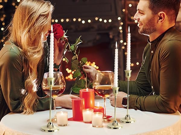 Candlestick Holders 6PCS, Metal Taper Candle Holder, Gold Candle Holders for Pillar Candles, Candle Holder for Wedding Fireplace Mantel Housewarming Gift - Image 4