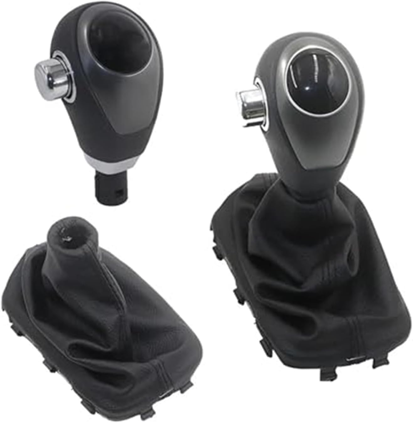 Automatic at Gear Shift Knob Boot Cover Gaiter Lever Shifter Handle Stick, Fits for Kia, Cerato 2009-2013 Gear Shift Boot Cover(Black Gear knob)(Black Gear Boot)