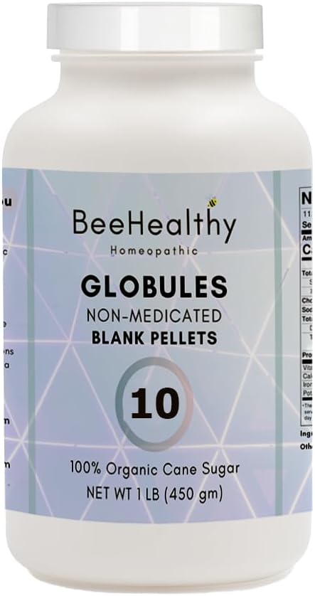 Globules/Blank Pellets 1 LB - Homeopathic. Sizes #10. #20. #25. #30 & #40. All Natural 100% Organic Cane Sugar. (Globules #10)