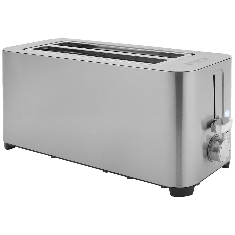 Grille-pain Princess Steel Toaster 2 Long Slot - 1 050 W - Fonctions décongélation, annulation, réchauffage - Support à viennoiseries