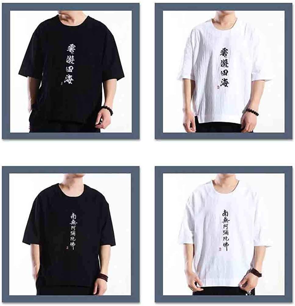 Amazon | Y-YING 刺繍 南無阿弥陀仏 Tシャツ 大きい サイズ メンズ 五