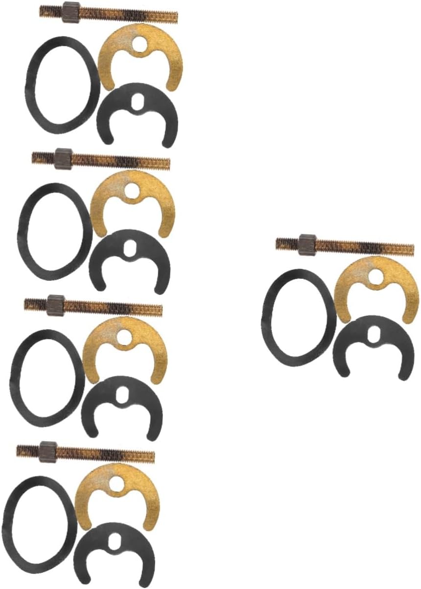 Uonlytech 5 Sets Sink Faucet Lock Nut Faucet Nut Fixing Kitchen Accessory Bracket for Repairing Kitchen Antiloosing Brass Locks Hot and Cold Rubber Gasket