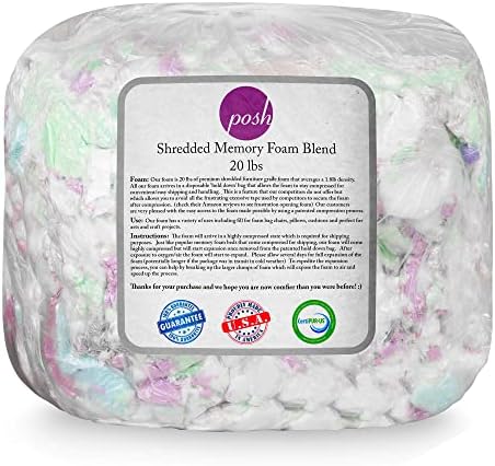 Posh Creations Foam Filling Bean Bag Refill, 20lbs, Multi-Color