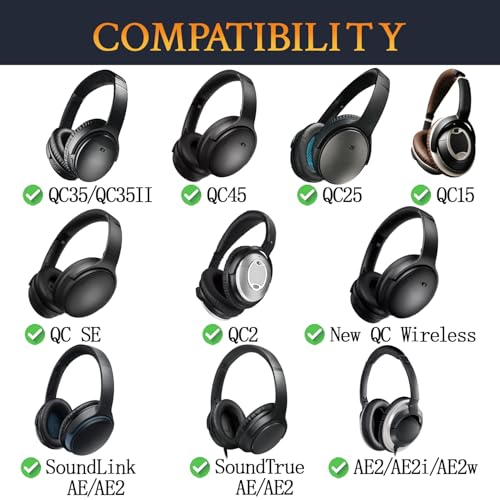 Image of SoloWIT Protein Leather Earpads Cushions for Bose Headphones, Replacement Ear Pads for Bose QuietComfort 15 QC15 QC25 QC2 QC35 /Ae2 Ae2i Ae2w /SoundTrue & SoundLink Around-Ear Series - Coffee&White