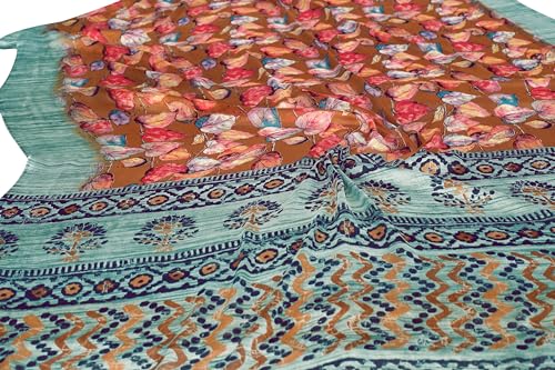 Image of MIRCHI FASHION Women Saree | Plain Weave Chiffon Abstract Printed Office Wear Sari with Blouse