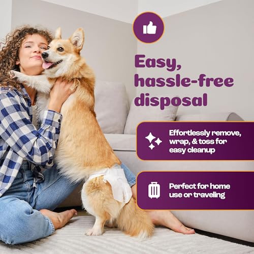 Image of Inspire Pet Care Dog Diapers Female Dogs | Bulk Value Doggie Incontinence, Accidents, for Heat, Pee or Period and Housebreaking (Medium (96 Count))