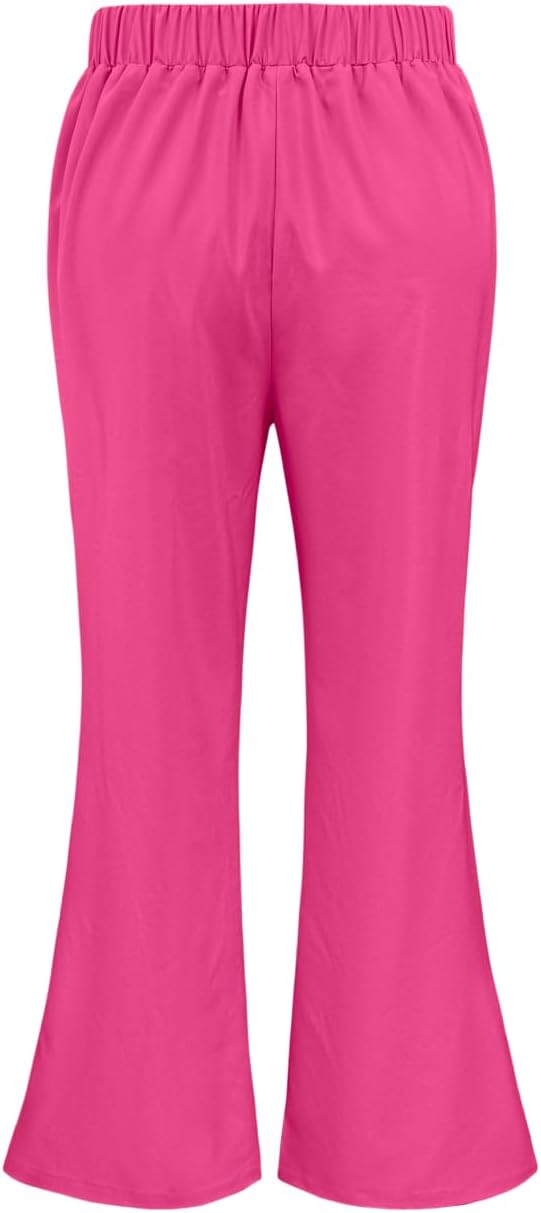 Short Sleeve Flared Long Pants Medical Scrub Set For Beauty Salon Massage Center