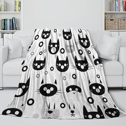 VFKLZCNYR Superweiche Katzendecke, individuelles Design, weich, flauschig, atmungsaktiv, warm, Flanell-Fleecedecke, perfekt für Couch, Sofa oder Bett, schöner 3D-Druck, 150 x 200 cm – Bild 5