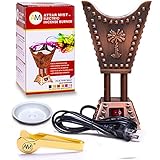AM Square Metallic Arabian Motif Incense and Bakhoor, Square Shaped, Electric Burner Small (Copper)