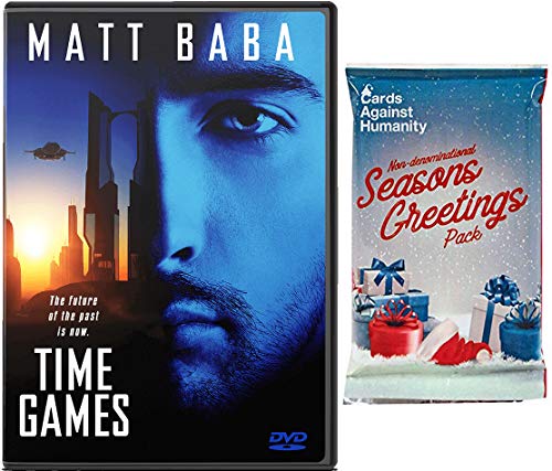 Matt Baba Starring in CAH Expansion Card Game Pack Bundle Non-Denomination Seasons Greetings Cards Against Humanity Pack & Time Games Fake DVD Dad Pack Exclusive Bundle