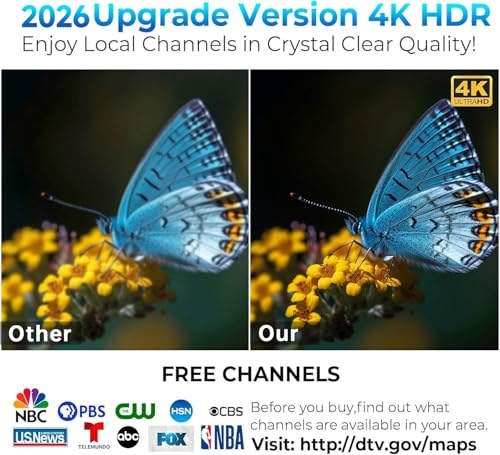 Image of TV Antenna for Smart TV Indoor, Long Range HD Antenna for Local Channels with Signal Booster Amplifier, Support 8K 4K 1080p for All TVs