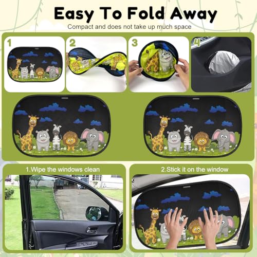 Image of STHIRA 2 Pcs Car Window Sun Shade Protector UV 51x31cm Universal Fit