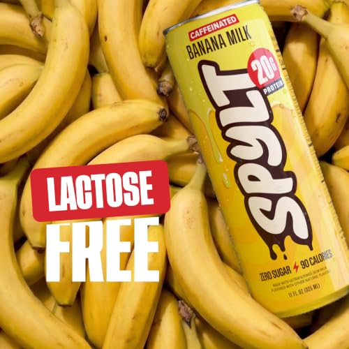 Image of Spylt Banana Milk Protein Shakes, 20g Protein, 60mg Caffeine, 12 Pack