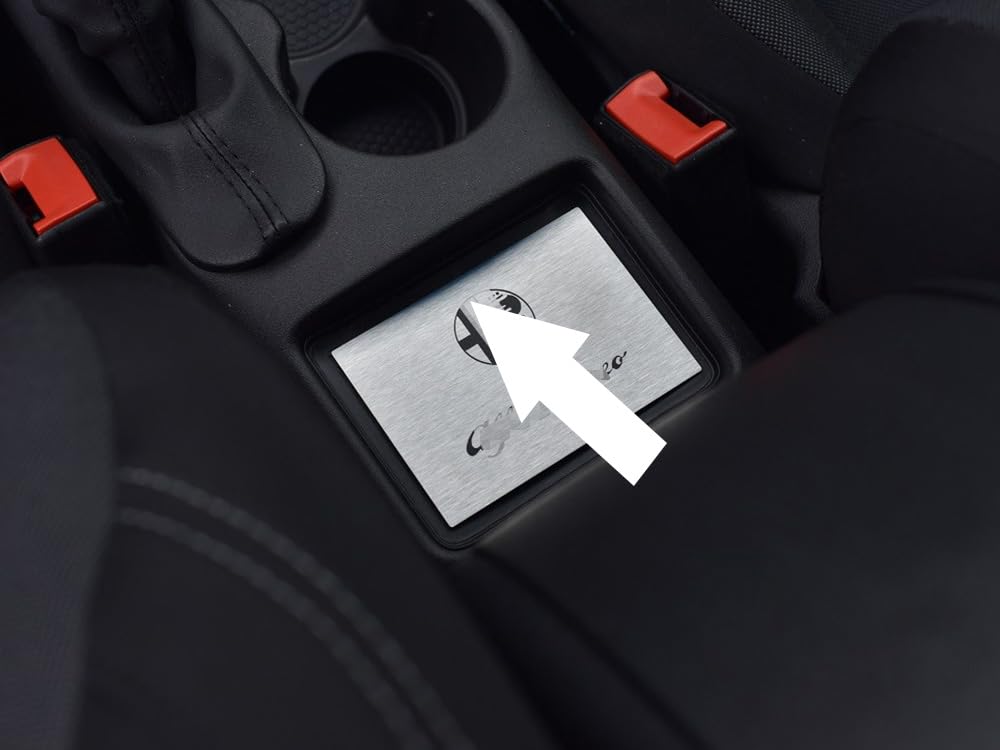 Copertura In Acciaio per Alfa_Romeo GIULIETTA - 1 Pezzo Vano consolle centrale Targa Inox Metallo Spazzolato Interni Fatto Su Misura Decorazioni Tuning Accessori