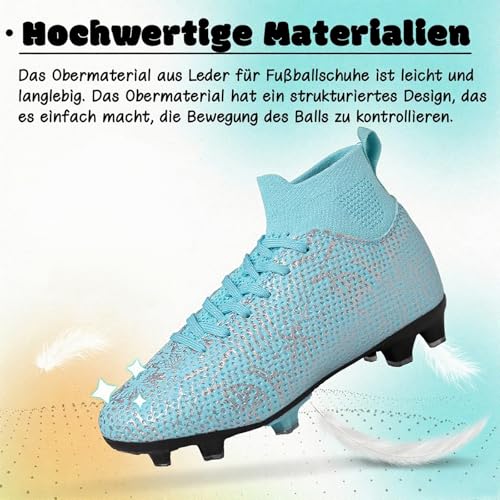 Fussballschuhe Kinder Fußballschuhe für Jungen Mädchen High Top Football Shoes Stollenschuhe Fußball Kunstrasen Football Boots Kinder Trainingsschuhe Outdoor Sportschuhe Jugendliche Soccer Shoes