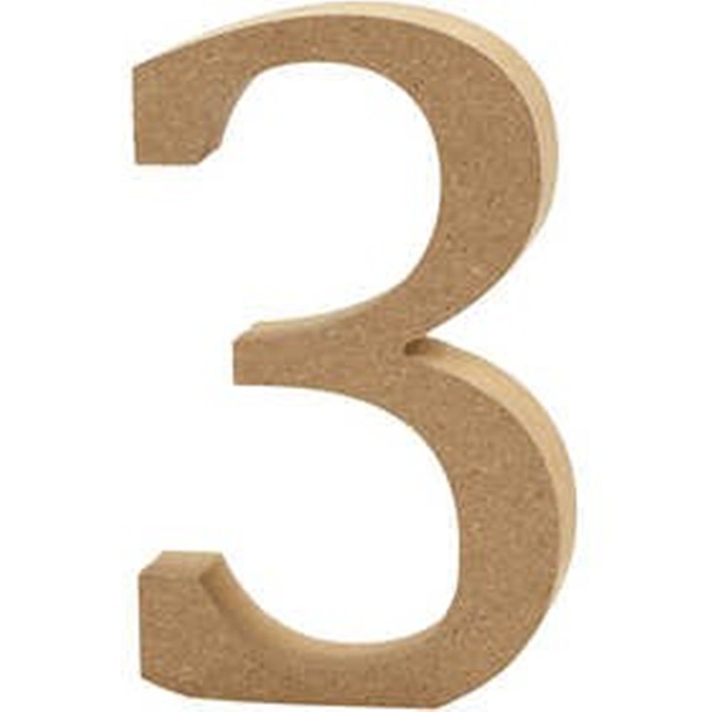 Crafty Capers Number 3 13Cm Large Wooden Mdf Number Shape To Decorate - 3 | Wood Shapes For Crafts