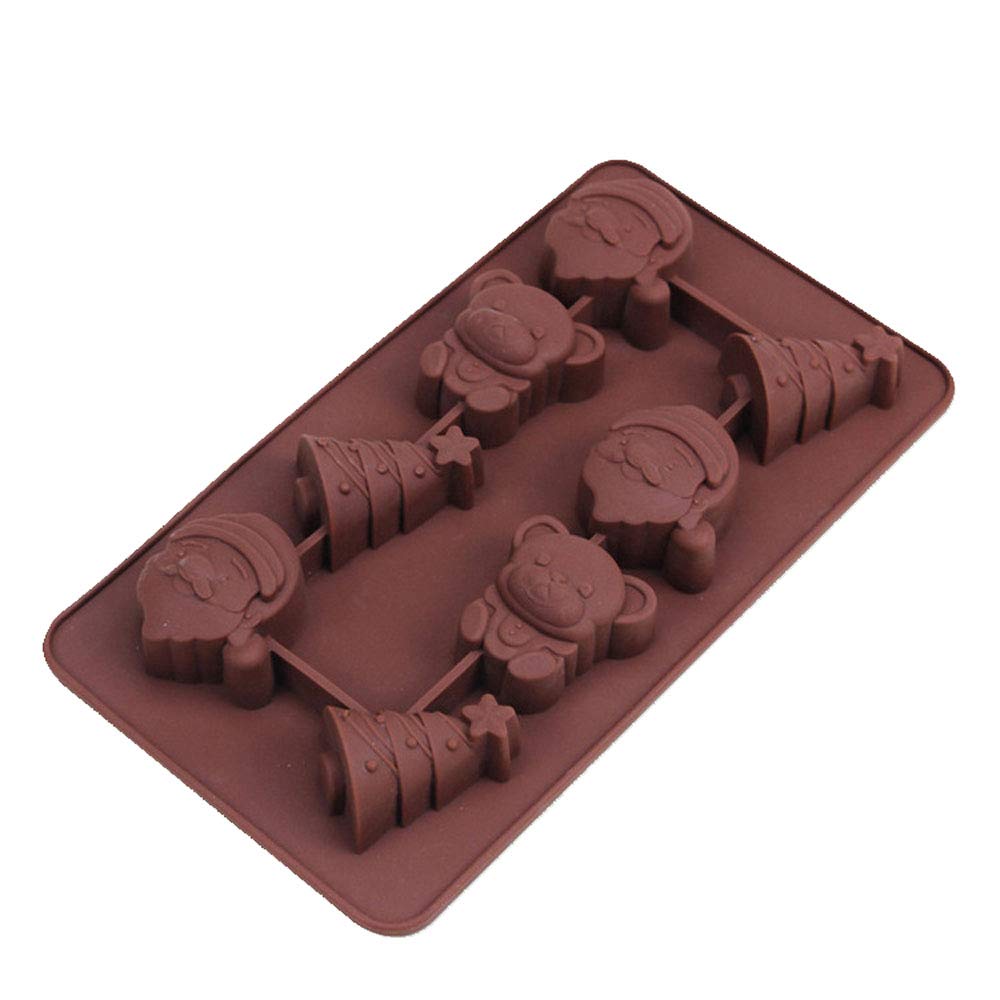 2 Stampi In Silicone Per Sapone Di Natale - 8 Cavità Rettangolari, Fai Da Te, Resistenti Al Calore (104-230°C), Colore Caffè - 3