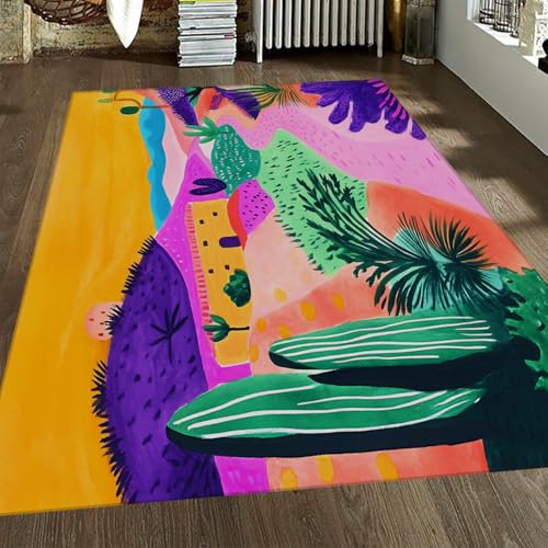 Tapis abstrait moderne 200x300cm résistant aux taches et lavable en machine