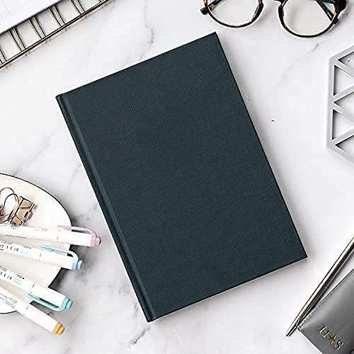 INNAXA Hardbound Diary, Blank Notebooks, A5 (6 x 8) Blank Page Notebook, Hardcover Sketchbook Journal Unlined, 120gsm Thick Paper, 80 Sheets/160 Pages Per Book, (Black, A5-Ruled)