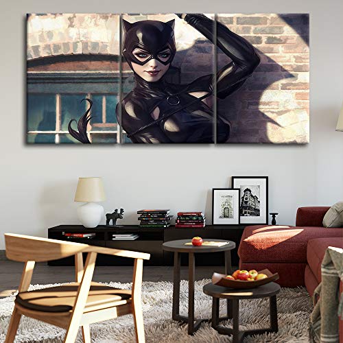 Tableau sur toile chat pour salon : triptyque moderne et chaleureux - 4