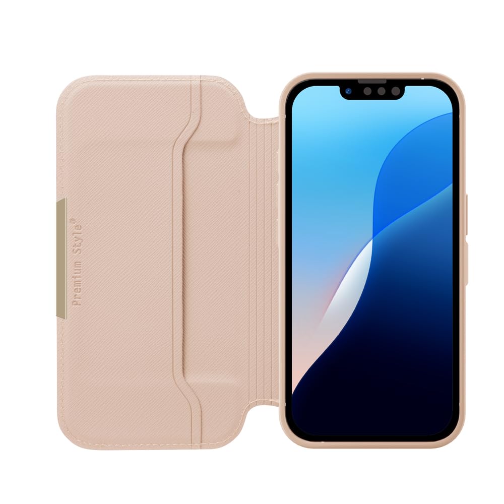 iPhone17e / iPhone16e 用 ガラスフリップケース サフィアーノ調/ピンク PG-25KGF04PK
