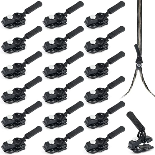 JAXICREY Reißverschluss Reparatur Set, 18 Stück Reisverschluss-Reparaturset Reisverschluss-Zipper Ersatz Reissverschluss Reparatur Set Abnehmbarer Universeller Reißverschluss Zipper Repair Kit