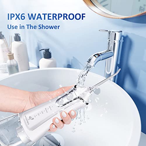 REDFMG-Water-Flosser-for-Teeth-Cleaning-Cordless-Water-Flosser-with-Adjustable-Level-Pressure-300ML-Detachable-Water-Tank-5-Water-Jet-Replacements-IPX6-Waterproof