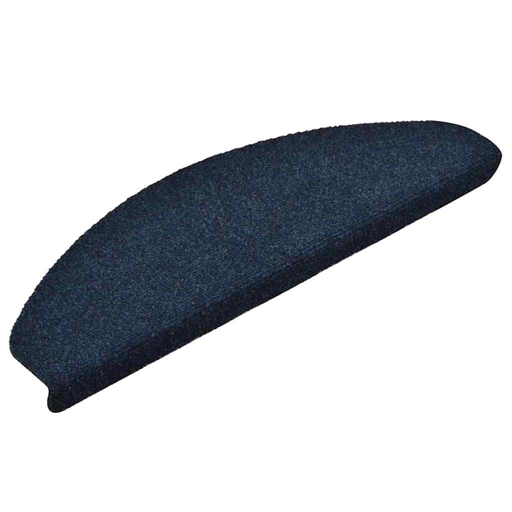 Vidaxl 15X Self-Adhesive Stair Mats Navy Needle Punch Carpet Stair Tread Rug 8720286045817