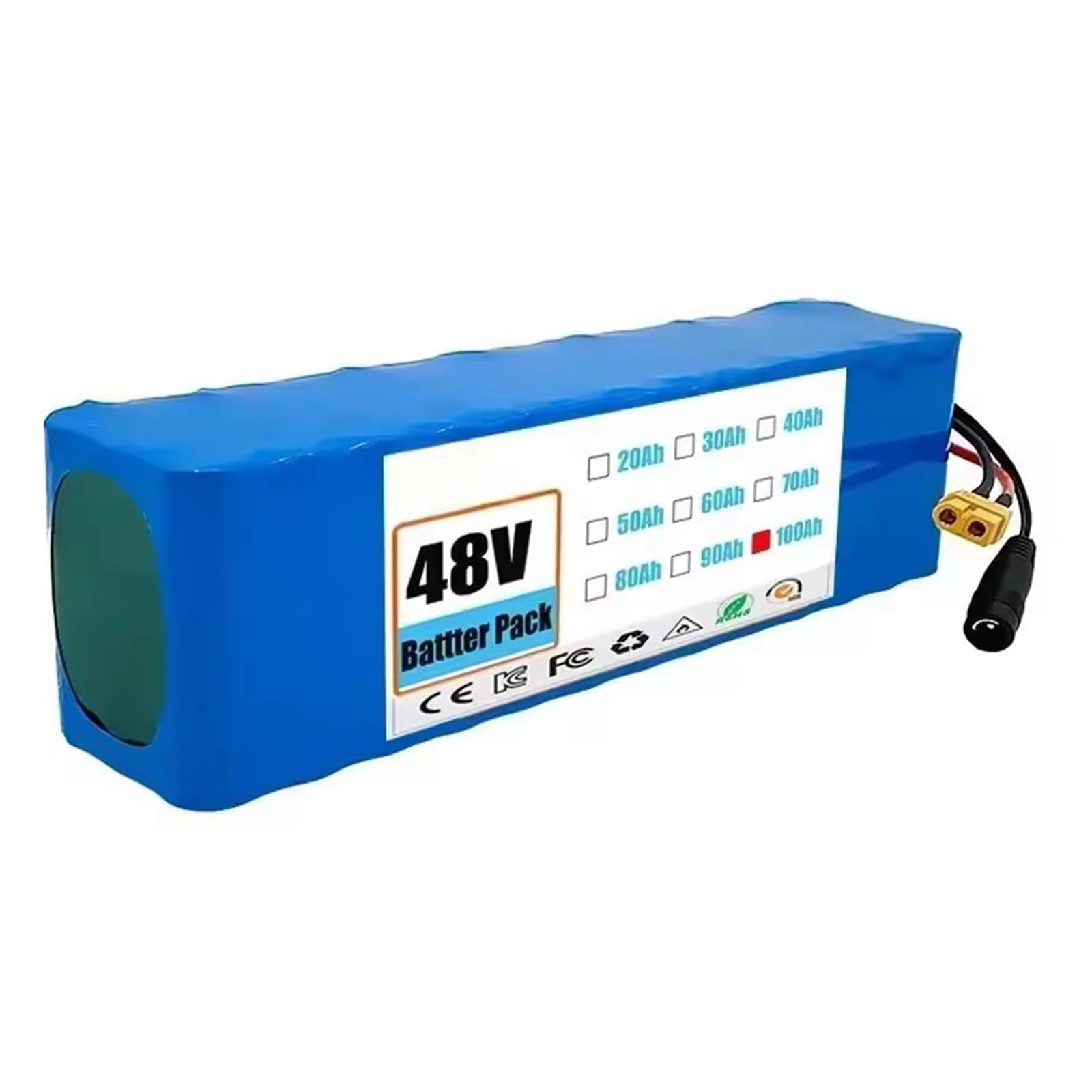 48V 100AH Ebike Akku 13S3P Ersatzakku Für Elektroroller Lithium-Ionen-Akku Für Elektrofahrräder Integrierte Schutzplatine Für 200W-1000W Motoren