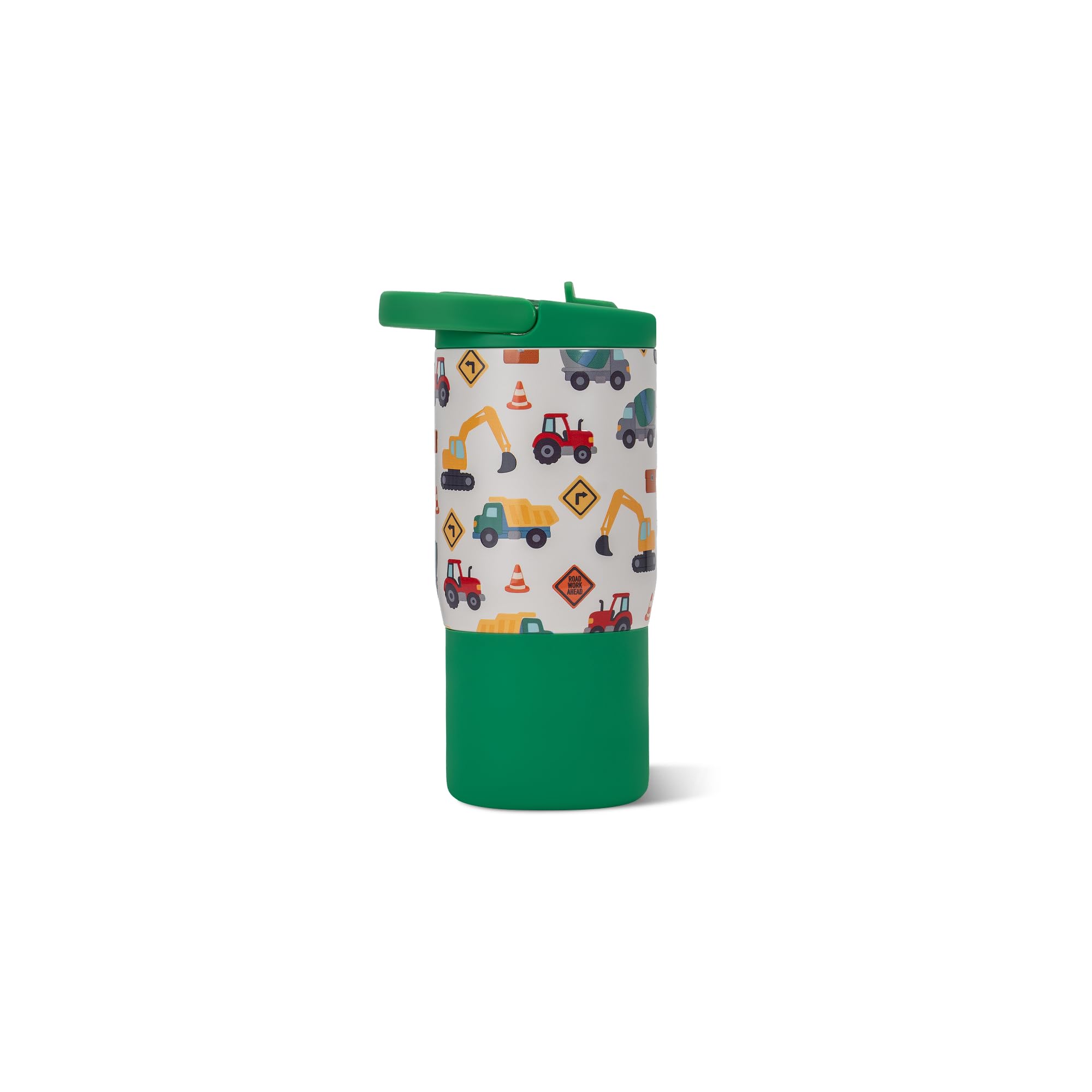 Sport 14 oz For Kids 4+ Water Bottle with Straw, Under Construction
