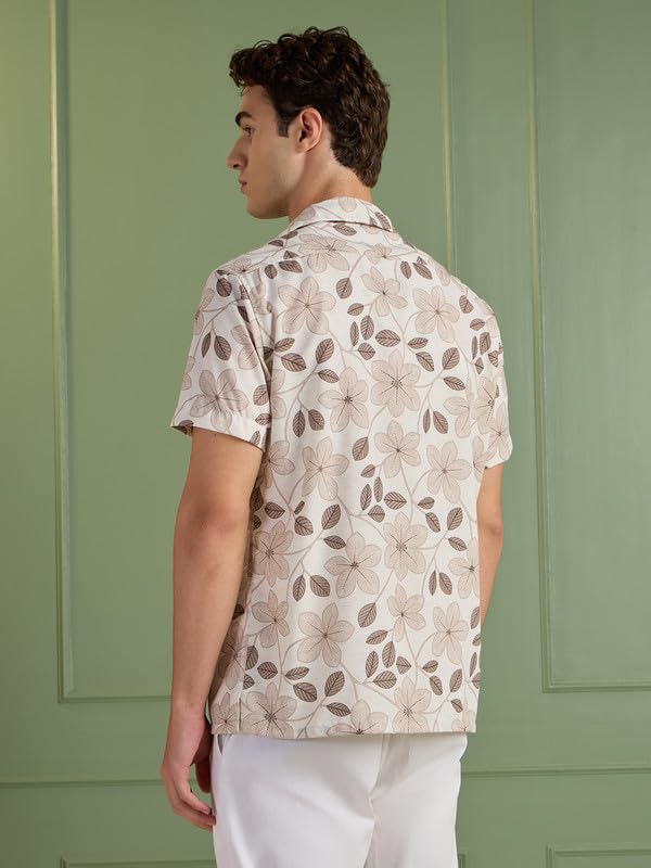 Image of MARK & ALBERT Mens Half Sleeves Printed Shirt