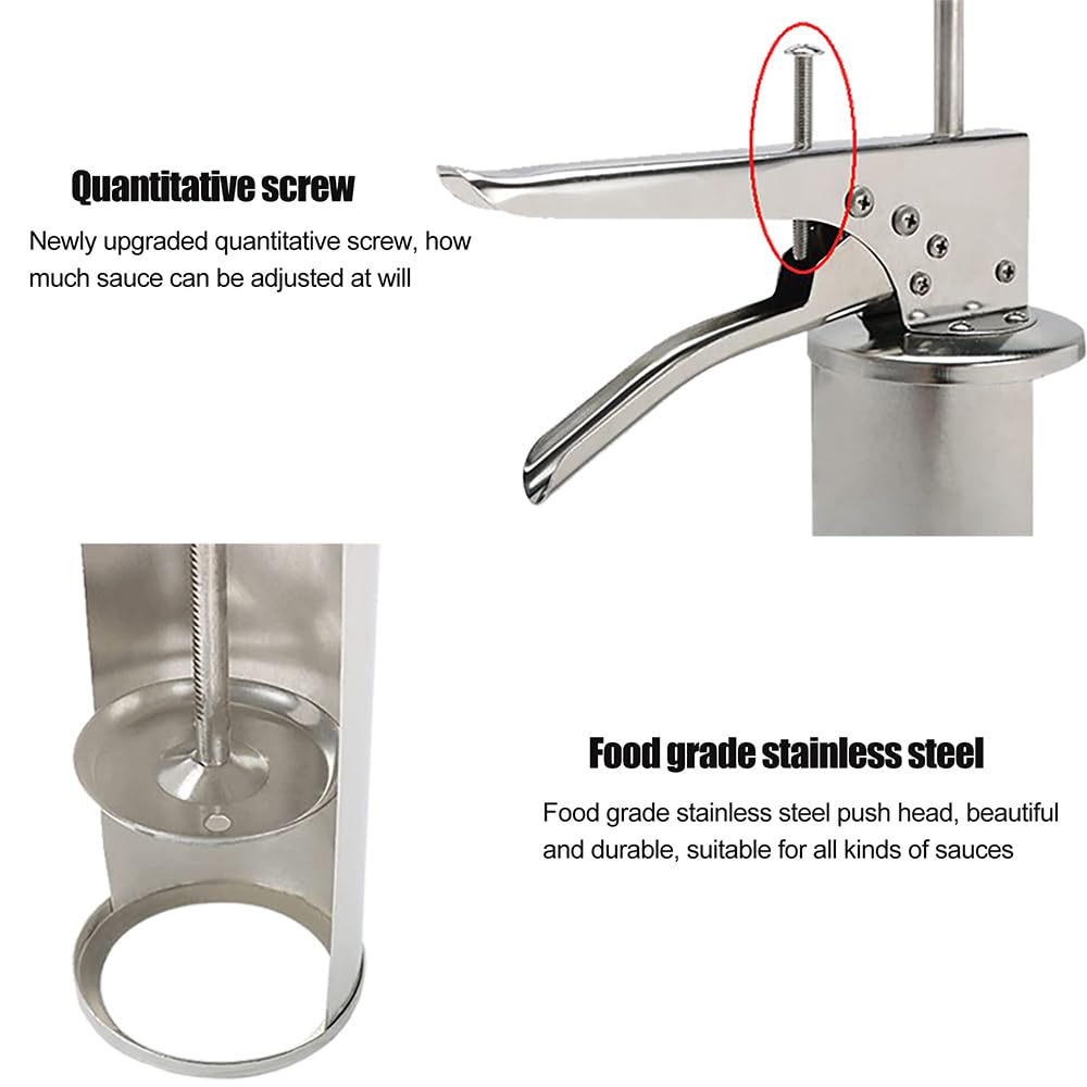 Pistola per salse, dispenser regolabile per condimenti con bottiglie da spremere per ketchup, maionese, ideale per cucina, barbecue, ristorante