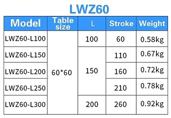 CNC Manual Displacement Platform Z Axis Dovetail Lifting Linear Stage Long Stroke Fine-Tuning Sliding Table Component(LWZ60-L600)