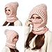 Evolkult 3 in 1 Beanie Hat with Scarf and Mask, Winter Balaclava for Women Knitted Ski Face Mask Hat for The Cold,Gray